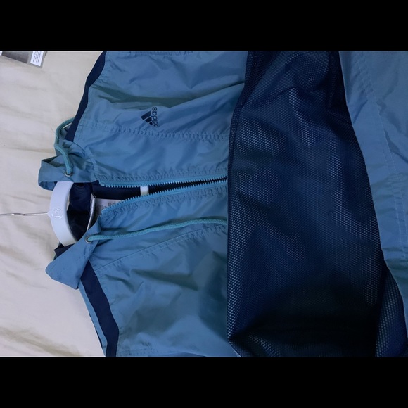 blue adidas windbreaker womens